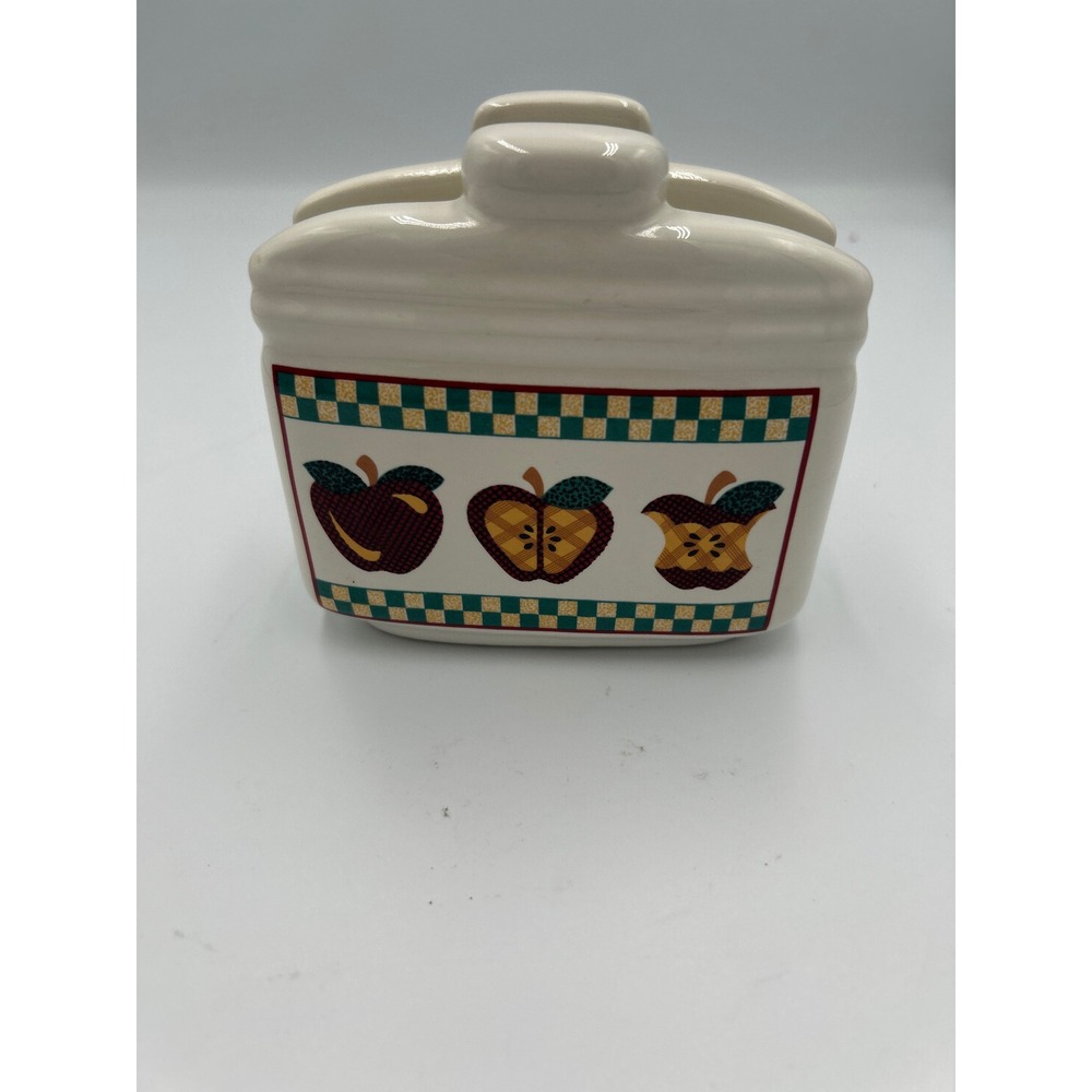 Tabletops Unlimited Vintage Ceramic Apple Napkin Holder Country Farmhouse Decor
